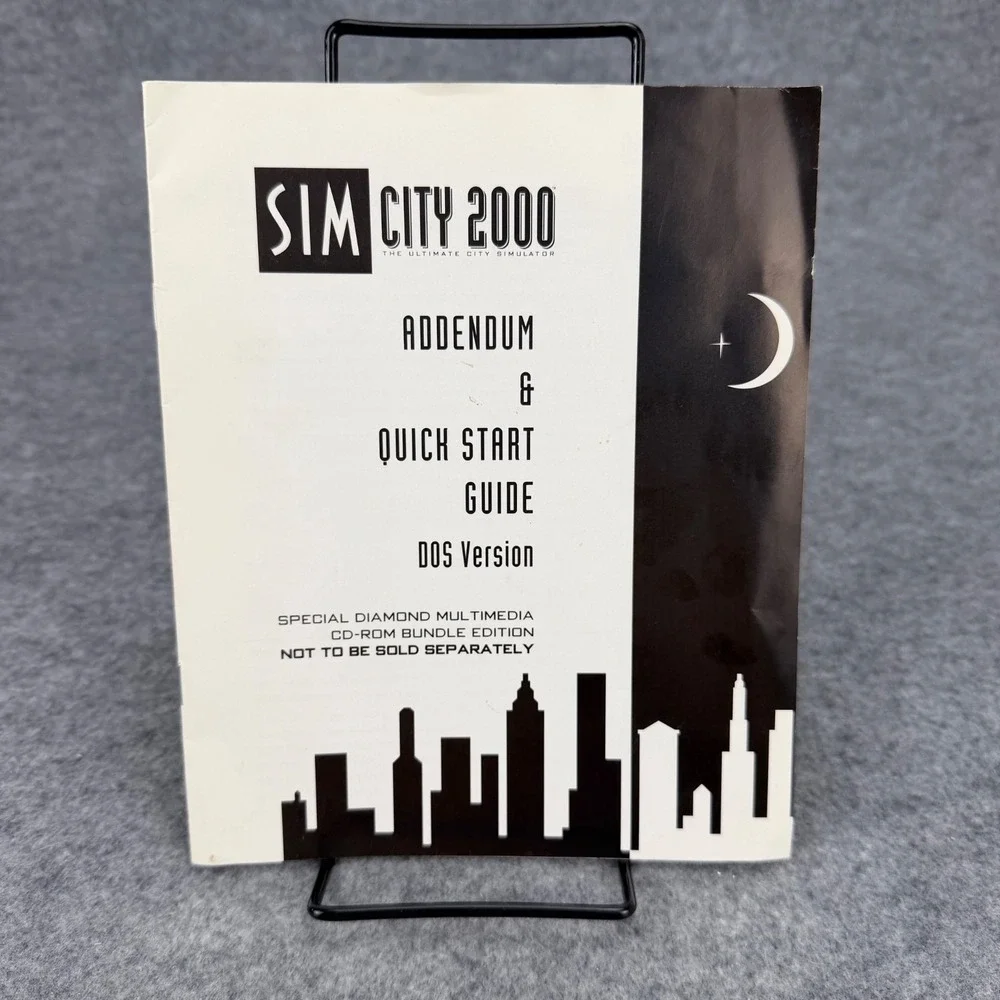 SimCity 2000 DOS Addendum Quick Start Guide Manual Reference Charts 1994 EA